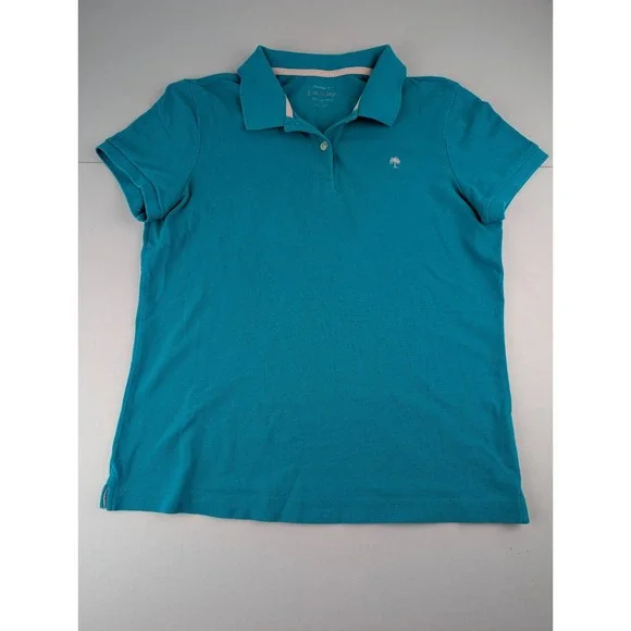 Lilly Pulitzer Teal Resort Fit Polo Shirt Top Women's Small 100% Cotton - Picture 1 of 10